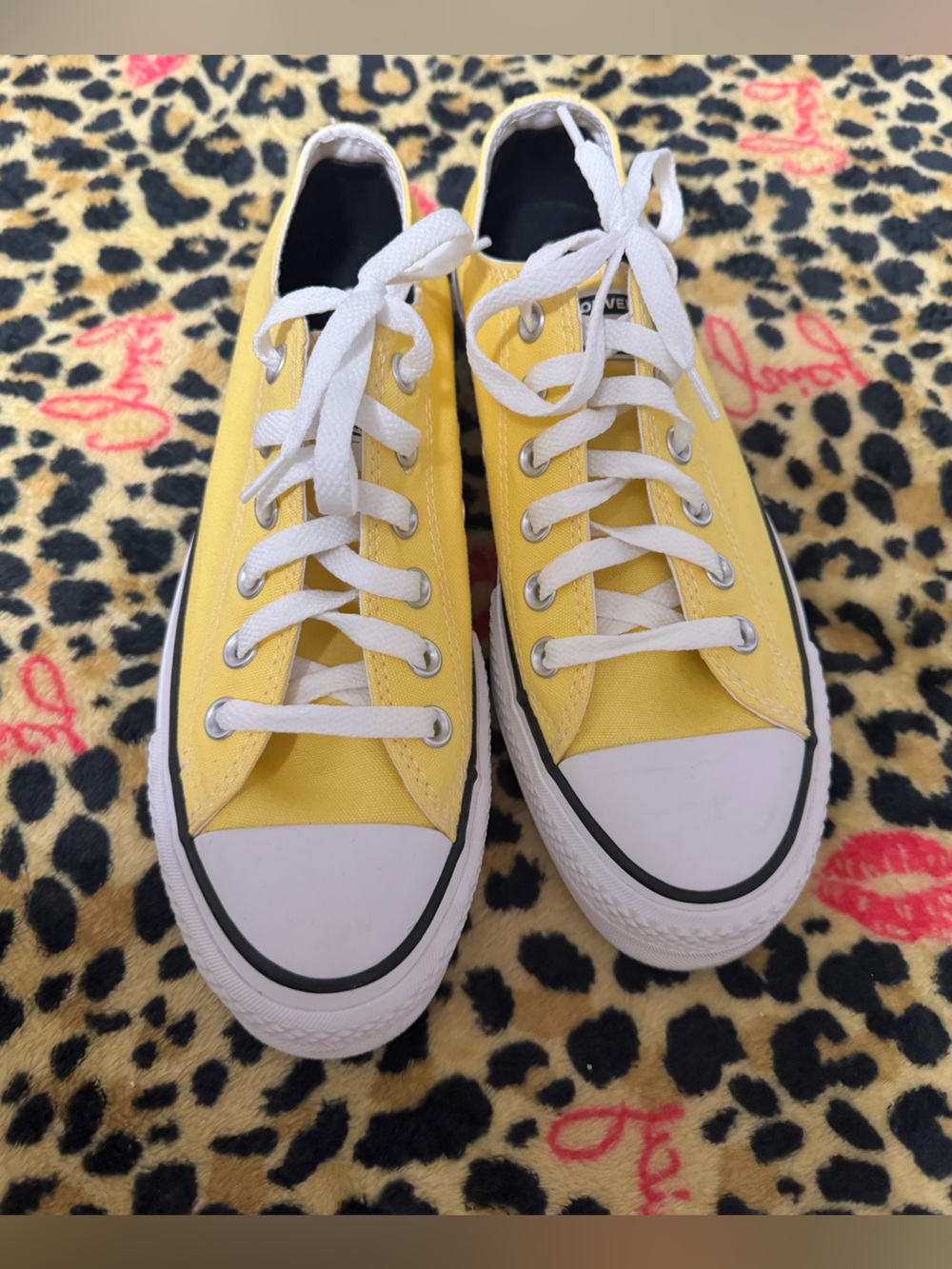 Converse Yellow Low-Top Canvas Sneakers with White Accents